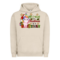 Pigment French Oak all i want for christmas is a unicorn Urban Hoodie - CowGirlArtShop