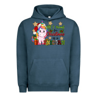 Pigment Midnight Navy all i want for christmas is a unicorn Urban Hoodie - CowGirlArtShop