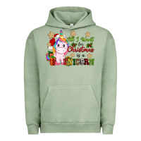 Pigment Oil Green all i want for christmas is a unicorn Urban Hoodie - CowGirlArtShop