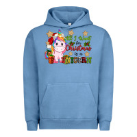 Pigment Pebble Blue all i want for christmas is a unicorn Urban Hoodie - CowGirlArtShop