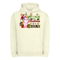 Pigment Pistachio all i want for christmas is a unicorn Urban Hoodie - CowGirlArtShop