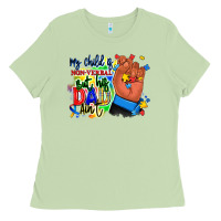 Matcha my child is non verbal but his dad aint afro hand Ladies Tee - RanaPortraitStore