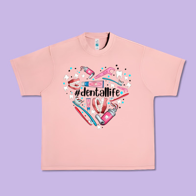Dental Life Element Heart Urban Heavy Tee Designed By Adodesignshop