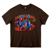 Chocolate Brown Amerisaurus rex Heavy Core Tee - texasbilliewilder