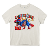 Cream Amerisaurus rex Heavy Core Tee - texasbilliewilder