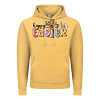 Vintage Mustard Happy Easter With Cross Vintage Hoodie - RanaPortraitStore