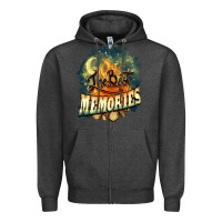 Charcoal Heather camping the best memories Zipper Hoodie - NancyCooperArtShop