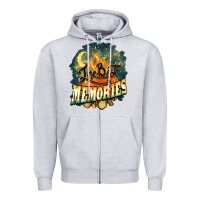 Heather Grey camping the best memories Zipper Hoodie - NancyCooperArtShop