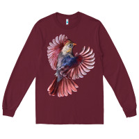 Flying Northern Cardinal Bird Long Sleeve Tee | Teevron
