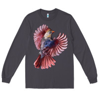 Smoke Flying Northern Cardinal Bird Long Sleeve Tee - LillyAllenDesigns