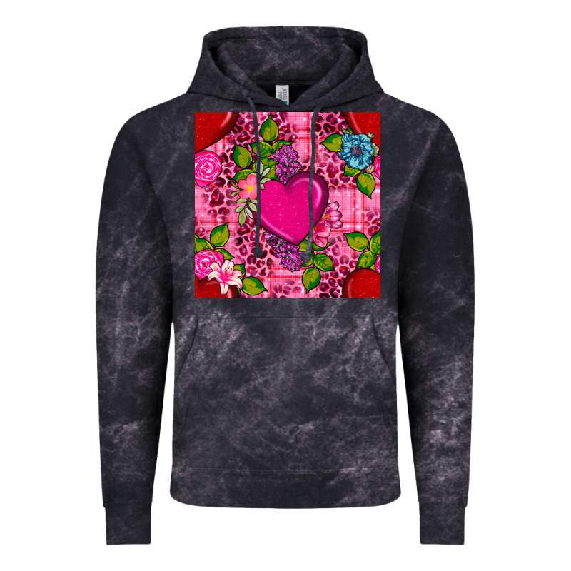 Valentines Day Flower Heart With Leopard Seamless Pattern Vintage Hoodie by BundleAndBundleShop | Teevron