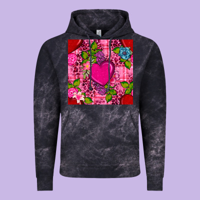 Valentines Day Flower Heart With Leopard Seamless Pattern Vintage Hoodie Designed By Bundleandbundleshop