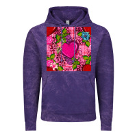Cloud Purple valentines day flower heart with leopard seamless pattern Vintage Hoodie - BundleAndBundleShop
