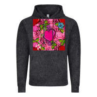 Vintage Black valentines day flower heart with leopard seamless pattern Vintage Hoodie - BundleAndBundleShop