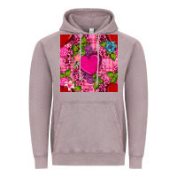 Vintage Zinc valentines day flower heart with leopard seamless pattern Vintage Hoodie - BundleAndBundleShop