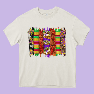 Mardi Gras Cake Fleur De Lis Crawfish Brushstrokes Heavy Core Tee Designed By Artiststas