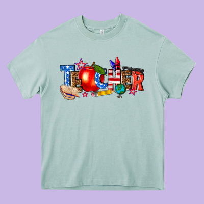 American Teacher Heavy Core Tee Designed By Texasbilliewilder