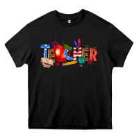 Black American teacher Heavy Core Tee - texasbilliewilder
