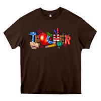 Chocolate Brown American teacher Heavy Core Tee - texasbilliewilder