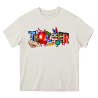 Cream American teacher Heavy Core Tee - texasbilliewilder