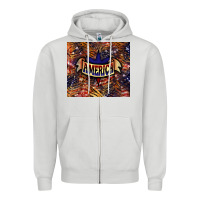 Dove Grey tiger america Zipper Hoodie - NancyCooperArtShop