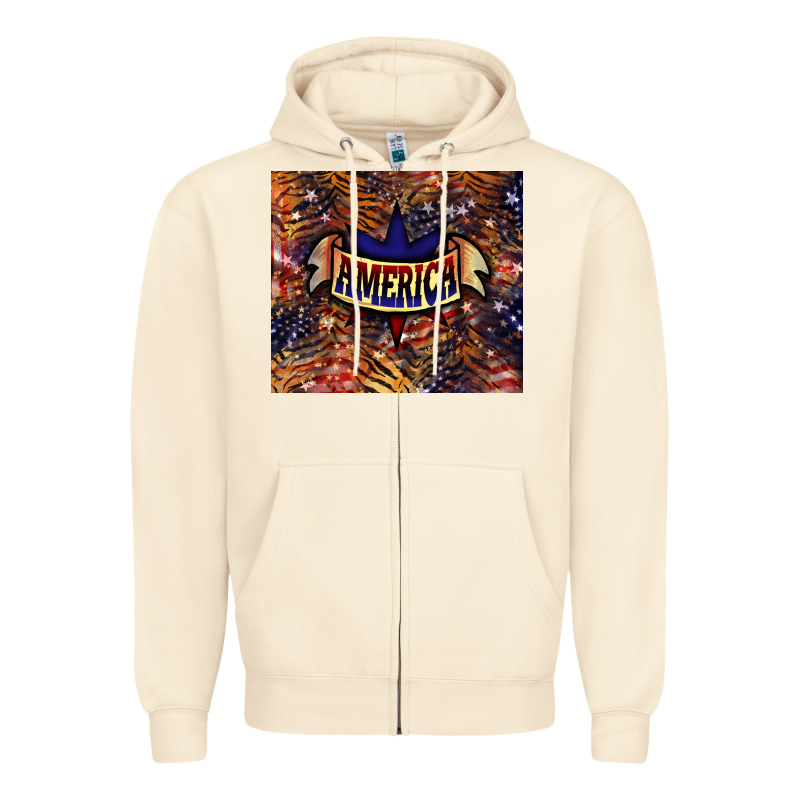 Tiger America Zipper Hoodie by NancyCooperArtShop | Teevron