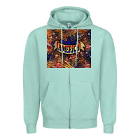 Seafoam tiger america Zipper Hoodie - NancyCooperArtShop
