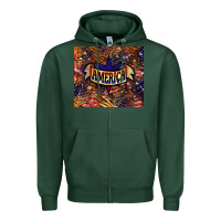 Sports Green tiger america Zipper Hoodie - NancyCooperArtShop