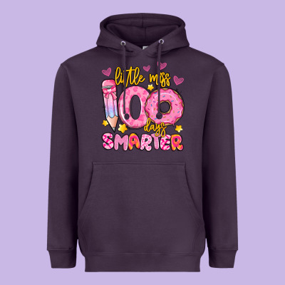 Little Miss 100 Days Smarter Heavyweight Hoodie Designed By Artiststas