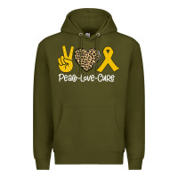 Army Green Peace Love Cure Premium Hoodie - Bettercallsaul