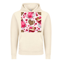 Vintage Artic valentines day milkshake seamless pattern Vintage Hoodie - BundleAndBundleShop