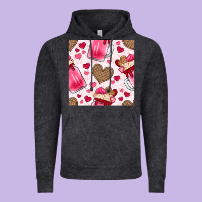 Valentines Day Milkshake Seamless Pattern Vintage Hoodie Designed By Bundleandbundleshop