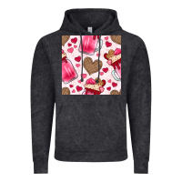 Vintage Black valentines day milkshake seamless pattern Vintage Hoodie - BundleAndBundleShop