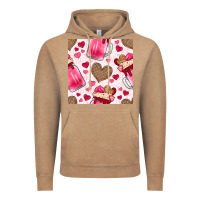 Vintage Coffee valentines day milkshake seamless pattern Vintage Hoodie - BundleAndBundleShop