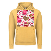 Vintage Mustard valentines day milkshake seamless pattern Vintage Hoodie - BundleAndBundleShop