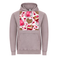 Vintage Zinc valentines day milkshake seamless pattern Vintage Hoodie - BundleAndBundleShop