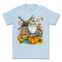 Dusty Blue Happy Fall Classic Tee - CowhideDigitalArt
