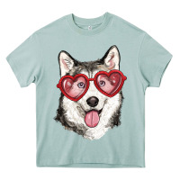 Arona husky with love glasses Heavy Core Tee - RanaPortraitStore