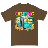 Cacao camping is my happy place Premium Tee - texasbilliewilder