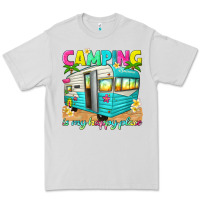 Dove Grey camping is my happy place Premium Tee - texasbilliewilder
