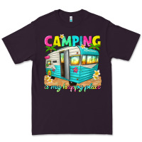 Plum camping is my happy place Premium Tee - texasbilliewilder