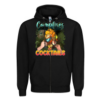 Black campfirescocktails Zipper Hoodie - NancyCooperArtShop