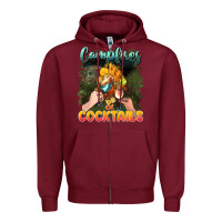 Burgundy campfirescocktails Zipper Hoodie - NancyCooperArtShop