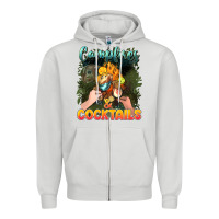 Dove Grey campfirescocktails Zipper Hoodie - NancyCooperArtShop