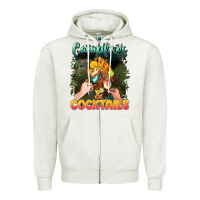 Oatmeal Heather campfirescocktails Zipper Hoodie - NancyCooperArtShop