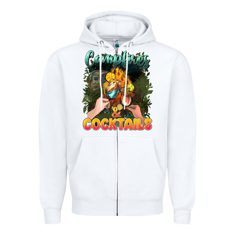 Campfirescocktails Zipper Hoodie by NancyCooperArtShop | Teevron