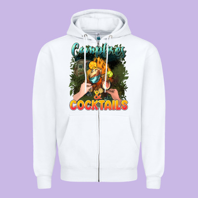 Campfirescocktails Zipper Hoodie Designed By Nancycooperartshop