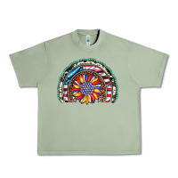 Oil Green sunflower american flag leopard gemstone cowhide rainbow Urban Heavy Tee - Artiststas