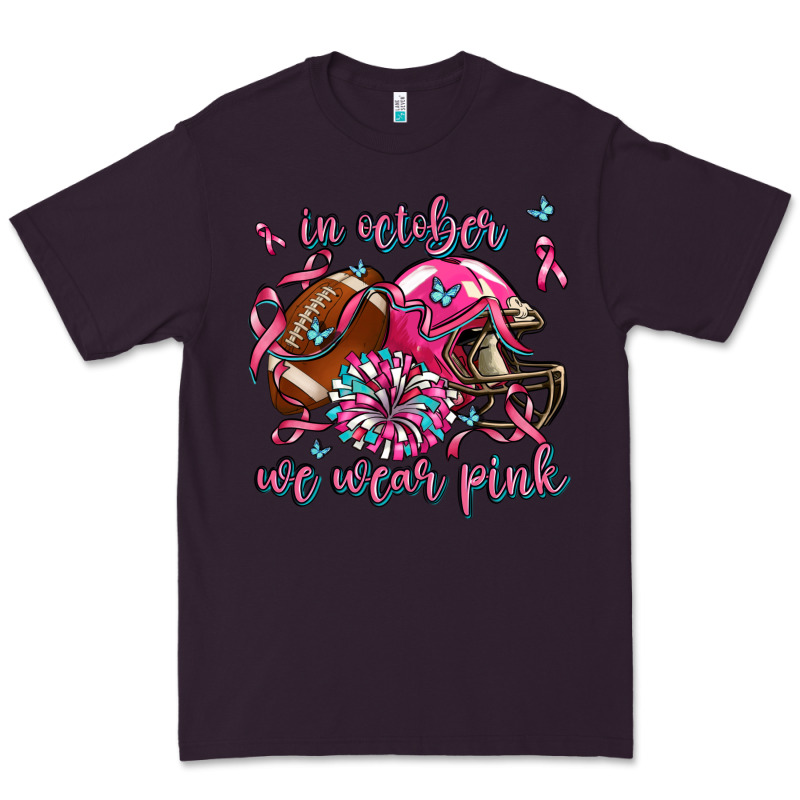 In October We Wear Pink Football Premium Tee by AdoDesignShop | Teevron