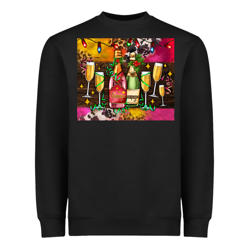 Christmas Champagne Bottles And Heavyweight Sweatshirt by AdoDesignShop | Teevron